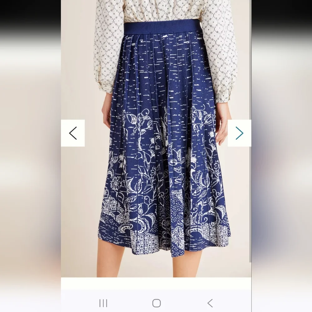 Anthropologie Haven Pleated Knit Midi Skirt Small